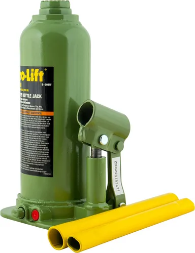 Vista 4 de Pro-Lift Gato de botella soldado de 8 toneladas - (16,000 libras) de capacidad de elevación hidráulica con bomba lateral Mango de dos piezas