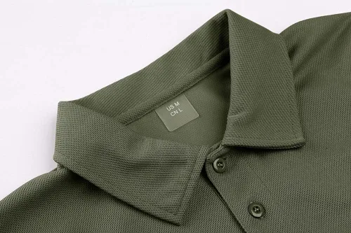 Vista 2 de Camiseta de cuello polo táctica Tacvasen para hombre diseño de manga larga y corta para deportes y uso al aire libre