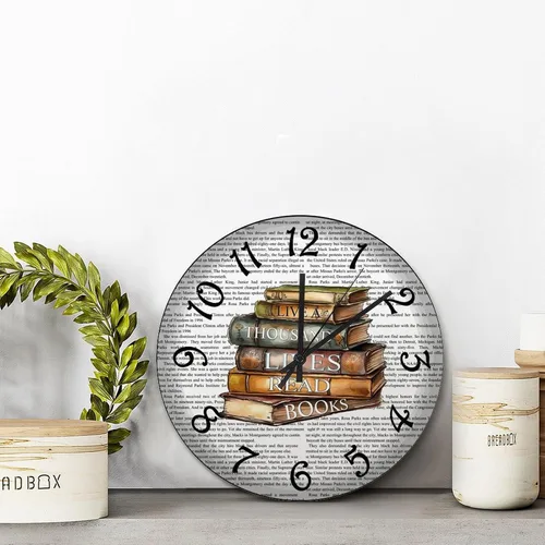 Vista 37 de Reloj de pared de guitarra acústica con aspecto de madera natural, reloj de madera rústico y elegante, 10 silenciosos, sin tictac, de cuarzo