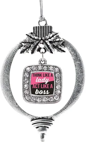 Vista 155 de Inspired Silver - Bon Voyage Cruise Ship Charm Ornamento – Adornos navideños cuadrados de plata con joyas de circonita cúbica