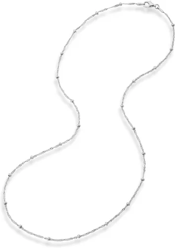 Vista 2 de Miabella Collar de cadena de cuentas de plata de ley 925 italiana para mujer, fabricado en Italia
