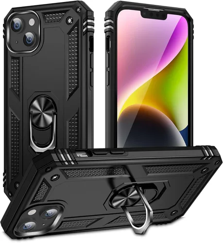 Vista 26 de Korecase Funda para iPhone 8, protección de cámara, armadura militar, doble capa, soporte compatible con iPhone 6 6s y iPhone 7 8, color negro