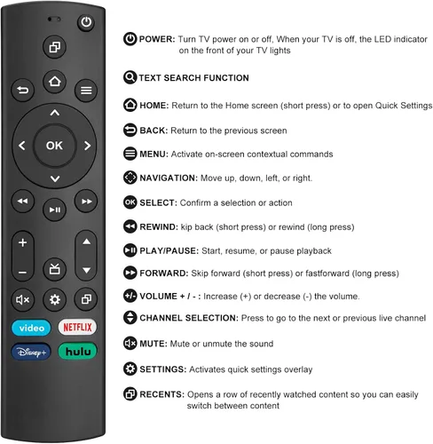 Vista 6 de Mando a distancia de repuesto para todos los televisores Insignia-Toshiba-Pioneer-Smart