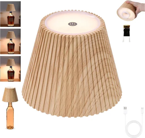 Vista 16 de WILIT Lámpara Inalámbrica de Botella para Botellas de Licor, Lámpara de 3 Niveles de Brillo con Soportes Inalámbricos para Lámparas de Mesa, Luz