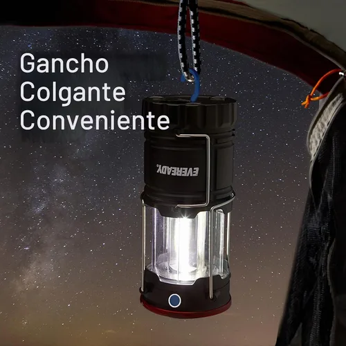 Vista 6 de EVEREADY Linterna de campamento de 360 LED (paquete de 2), linternas LED plegables, kits de supervivencia resistentes para huracanes, luz de Negro