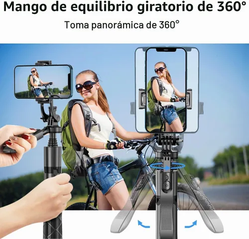 Vista 7 de Trípode para selfie, trípode con soporte giratorio de 360 grados para fotografía, grabación de video, transmisión en vivo, vlog, video de YouTube