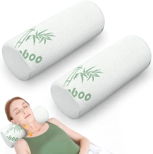 Vista 10 de Bucherry 1 Pieza 40 x 15 cm Almohada Cervical Enrollable de Espuma de Memoria Cilíndrica Almohada de Apoyo para el Cuello Redonda para Cama