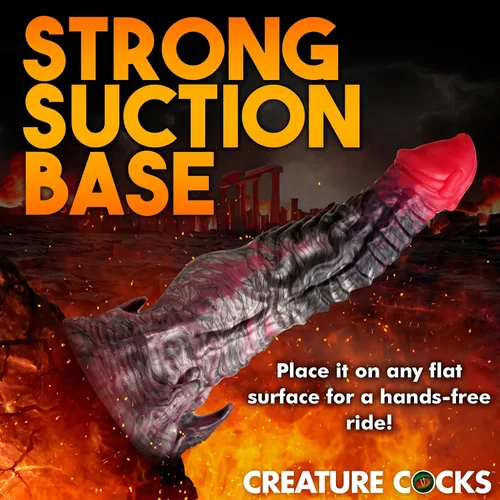 Vista 7 de CREATURE COCKS Hades - Consolador de silicona para hombres, mujeres y parejas. Consolador de criatura de fantasía, base de ventosa fuerte. Texturas