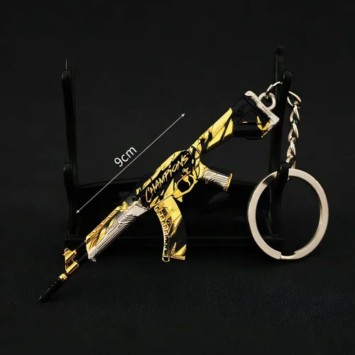 Vista 3 de LONGHE Juego Valorant Champions 2021 Vandal Llavero Modelo Juguetes Regalo Decoración Escritorio Mochila Colgante Regalo, Gris