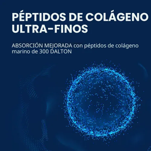 Vista 4 de Péptidos de Colágeno Marino - Polvo de Colágeno Ultrafino Hidrolizado para Mujeres y Hombres, Ácido Hialurónico, Biotina, Vitamina C, para Piel