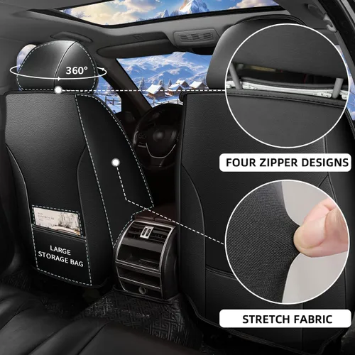 Vista 3 de IKABEVEM Fundas de Asientos de Coche Compatibles con Chevy/Chevrolet Silverado 2007-2025 2026 Juego Completo de Fundas de Asientos Transpirables