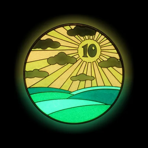 Vista 5 de Chip de sobriedad de 10 años, símbolo de afirmación de regalo de recuperación de monedas AA Sunlight of The Spirit Medallón chapado en oro que