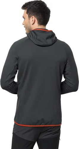Vista 2 de Jack Wolfskin Chaqueta estándar Hydro Grid con capucha Fz para hombre, Phantom, talla M