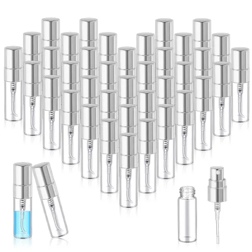 Vista 25 de Zhehao 1 mini botellas de spray de 0.2 fl oz de vidrio transparente para perfume, atomizador de perfume de niebla fina, portátil, recipientes vacíos