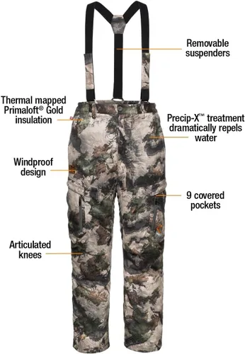 Vista 3 de ScentLok BE1 Divergent Wind Resistant and Water Repellent Late Season Camo Hunting Pants with Primaloft Gold Insulation