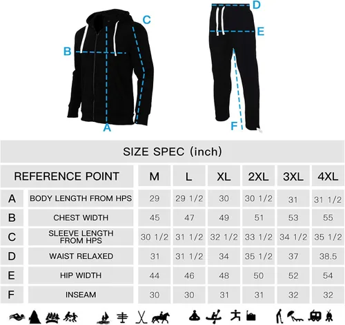 Vista 6 de Xmgelp Conjunto deportivo con capucha para hombre de 2 piezas, casual, con cierre completo