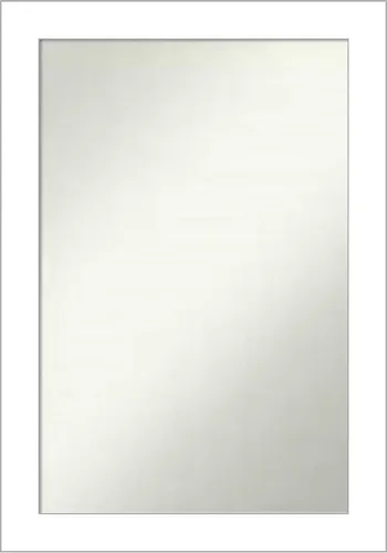Vista 42 de Amanti Art Espejo de baño blanco para sobre el fregadero, 24 x 26 pulgadas, espejo rectangular blanco y blanco, marco de madera contemporáneo