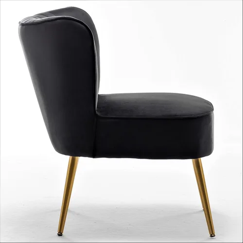 Vista 6 de Container Furniture Direct Silla moderna de terciopelo para sala de estar, dormitorio o entrada, diseño elegante y cómodo sin brazos con patas