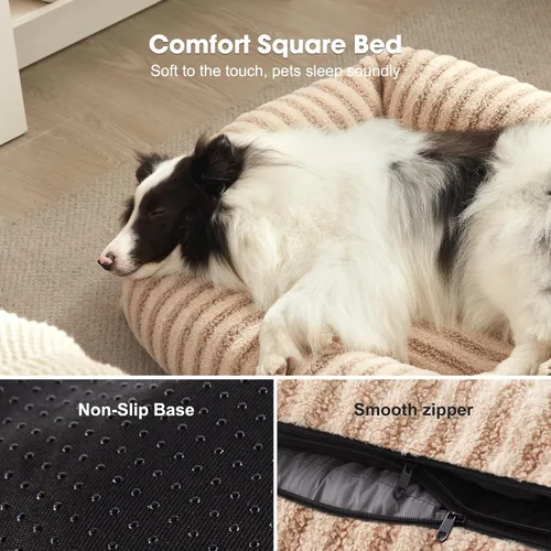 Vista 4 de MIXJOY Cama para Perros de Tamaño Mediano y Pequeño, Cama Lavable para Perros Medianos con Funda Extraíble, Cama Rectangular para Perros de Felpa