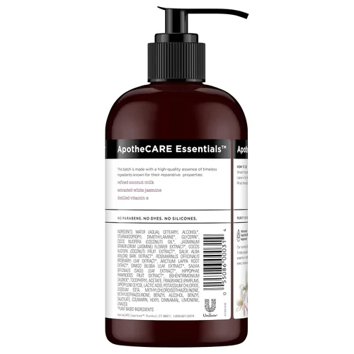 Vista 2 de ApotheCARE Essentials The Mender Acondicionador reparador de cabello dañado, leche de coco, jazmín blanco, vitamina E, 12 onzas
