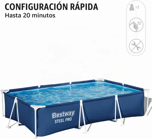 Vista 5 de Bestway Piscina de acero Pro sobre el suelo de 9 pies x 6.7 pies x 26