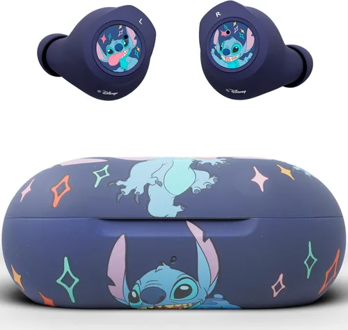 Vista 10 de Auriculares Bluetooth Disney Lilo y Stitch con estuche de carga - Auriculares inalámbricos con micrófono incorporado + Hasta 30 horas de tiempo