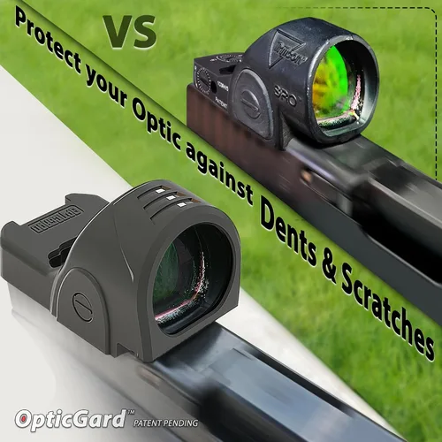 Vista 4 de OpticGard Cubierta de alcance compatible con Trijicon SRO, protege tu óptica mientras estás en acción de caídas de carcasa perdida, diseño a prueba