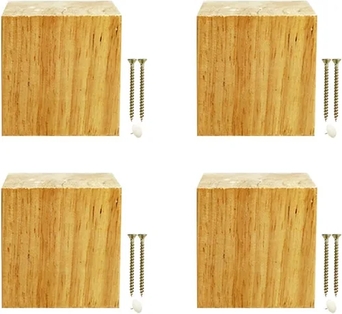 Vista 4 de Juego de 4 patas cuadradas de madera maciza para muebles, patas para silla de mesa auxiliar, patas de sofá, patas de armario, patas de banco, patas