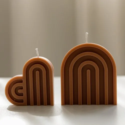 Vista 5 de Paquete de 2 moldes de fundición de joyería de resina para puerta de arco y vela de línea de corazón, molde de silicona 3D para suministros