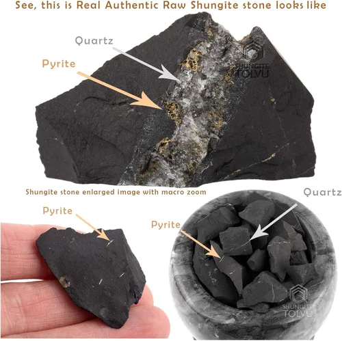 Vista 2 de Colgante Shungite grande - Flor de la Vida - 1.8 pulgadas - Auténtico collar de amuleto de piedra shungita - Hecho a mano - TOLVU, Piedra, Shungita