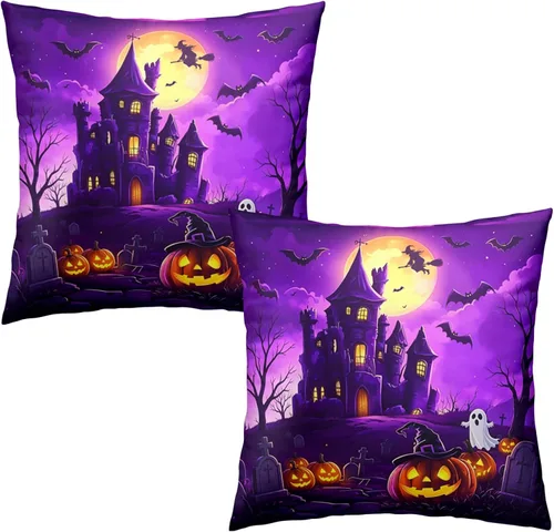 Vista 80 de Juego de 2 fundas de almohada patrióticas para exteriores, diseño de estrellas azules del 4 de julio, 16 x 16 pulgadas, fundas de almohada