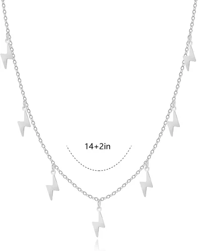 Vista 6 de BUREI Layered Choker Pendant Necklace for Women Cubic Zirconia Chain Necklace for Women Gold Chain Choker for Girls Gift