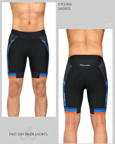 Vista 2 de DEALYORK Pantalones cortos de ciclismo acolchados para hombre, ropa interior de bicicleta con acolchado 3D, forro de montaña, para ciclismo