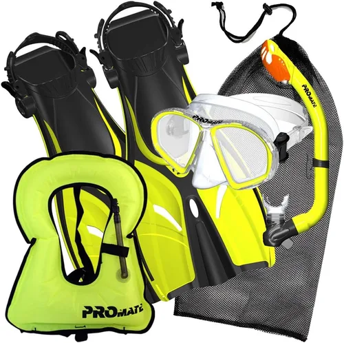 Vista 11 de Promate Youth Snorkel juego de antiparras y patas de rana