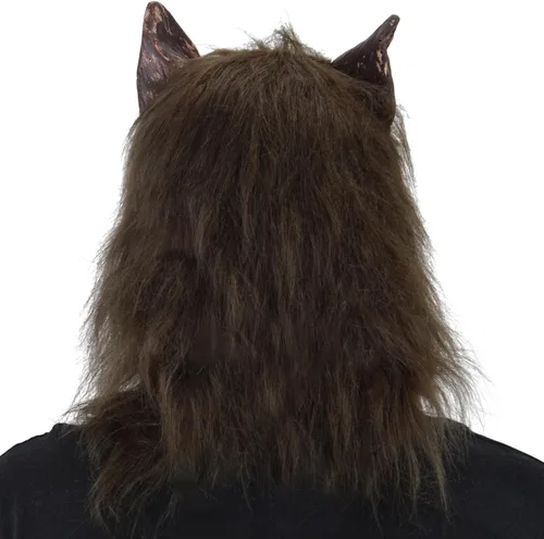 Vista 3 de FREE BEAUTY Máscara de lobo de Halloween, fiesta de cosplay, disfraz de hombre lobo, máscara de hombre lobo, máscara de látex aterrador, máscara