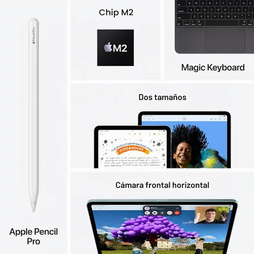 Vista 6 de Apple iPad Air de 11 pulgadas (M2): Construido para Apple Intelligence, pantalla Liquid Retina, 1 TB, cámara frontal/trasera de 12 MP, Wi-Fi 6E
