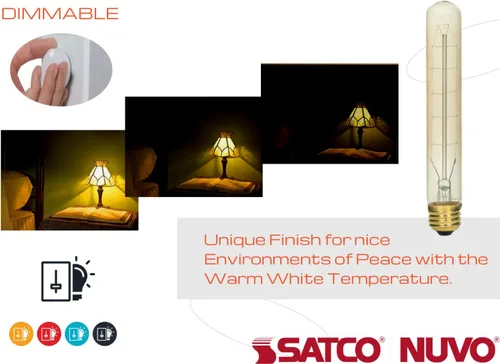 Vista 7 de Satco Incandescente T9 de 60 vatios; transparente; 3000 horas nominales promedio; 230 lúmenes; base media; 120 voltios para accesorios