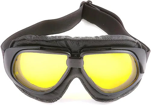 Vista 32 de Anteojos de seguridad para motociclismo, motonetas, medio casco clásico para Vespa, estilo aviador, plegable con lentes transparentes T008 Marco