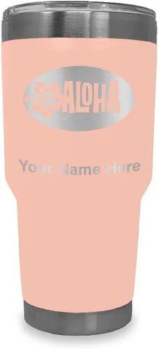 Vista 29 de LaserGram Taza aislada al vacío de 20 onzas, Aloha, grabado personalizado incluido (negro) Engraved Gift, Vacuum Insulated Stainless Steel, Laser