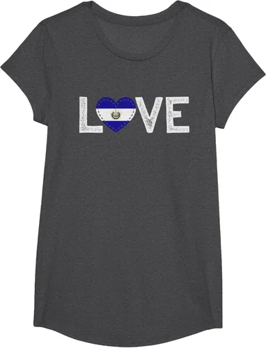 Vista 38 de Camiseta de regalo con la bandera de El Salvador LOVE, Negro, S