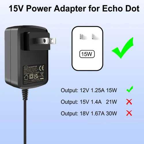 Vista 3 de Goveep - Adaptador de corriente de 15 W compatible con Alexa Echo Pop