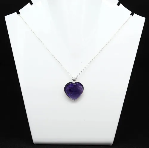 Vista 2 de Collar con colgante de corazón GemInspire para mujer, collar de gemas, colgante en forma de corazón, collar de cristal de corazón, cristal curativo