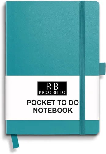 Vista 9 de RICCO BELLO - Cuaderno de lomo pegado con marcador Sin fecha, piel sintética, soporte para bolígrafo, planificador de productividad