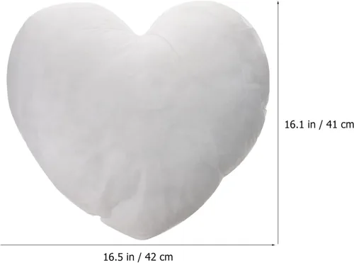 Vista 3 de Hemoton Almohadas de tiro Inserto en forma de corazón Cama y Sofá Almohadas Relleno 17.7x18.9 in