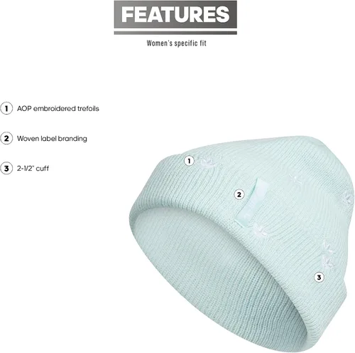 Vista 2 de adidas Unisex-Adult Aop Embroidery Cuff Fold Beanie