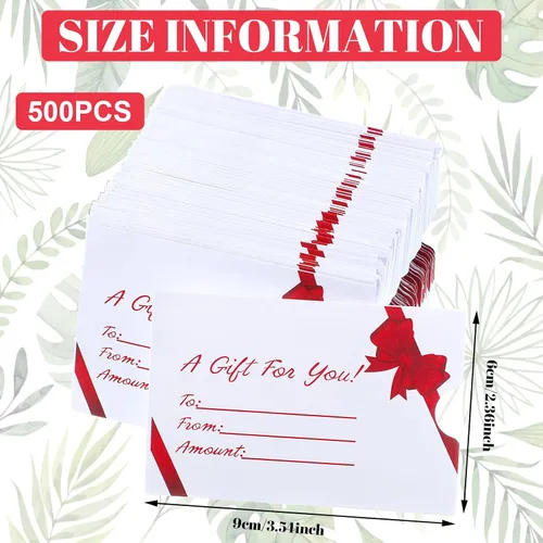 Vista 2 de Eaasty 500 fundas para tarjetas de regalo, sobres para tarjetas de Navidad, fundas protectoras para negocios, 2.36 x 3.54 pulgadas (Bow)