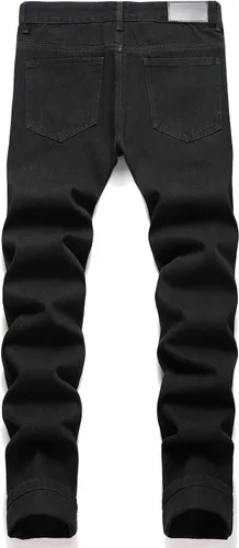 Vista 2 de OIIIO Pantalón vaquero de pierna recta rasgados para hombre