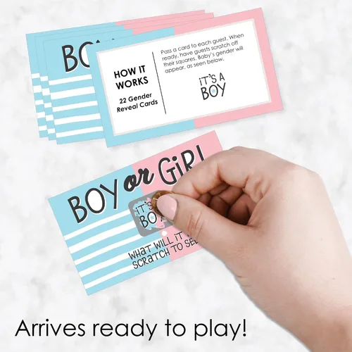 Vista 2 de Big Dot of Happiness Boy Baby Gender Reveal – Juego de fiesta de equipo para niños o niñas – Juego de baby shower – 22