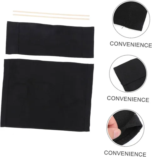 Vista 6 de BESPORTBLE 1 juego de funda de repuesto de lona, color negro, casual, para silla de director, asiento y respaldo de lona con palo de madera