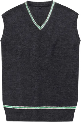 Vista 6 de Disfraces de cosplay para hombre y mujer, suéter de otoño e invierno, chaleco chaleco Suéter azul